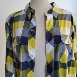Ruff Hewn Yellow Plaid Long Sleeve Button-down Shirt (Size XL)